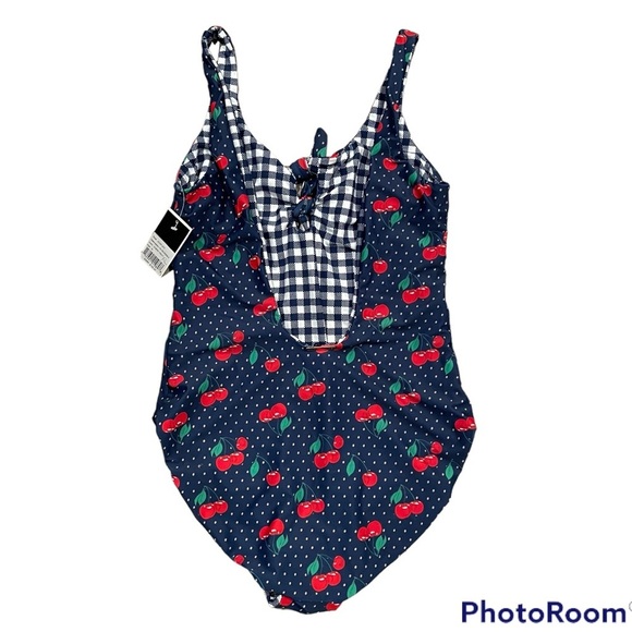 Juicy Couture Cherry Plaid Reversible One Piece Swim Suit Size XL new with tags - Picture 6 of 8